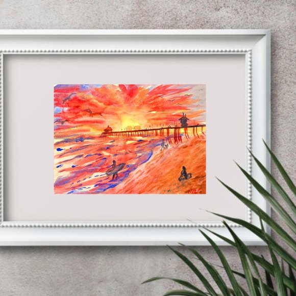 California Wall Art Beach ORIGINAL Paintings Arts - Picture 6 of 9